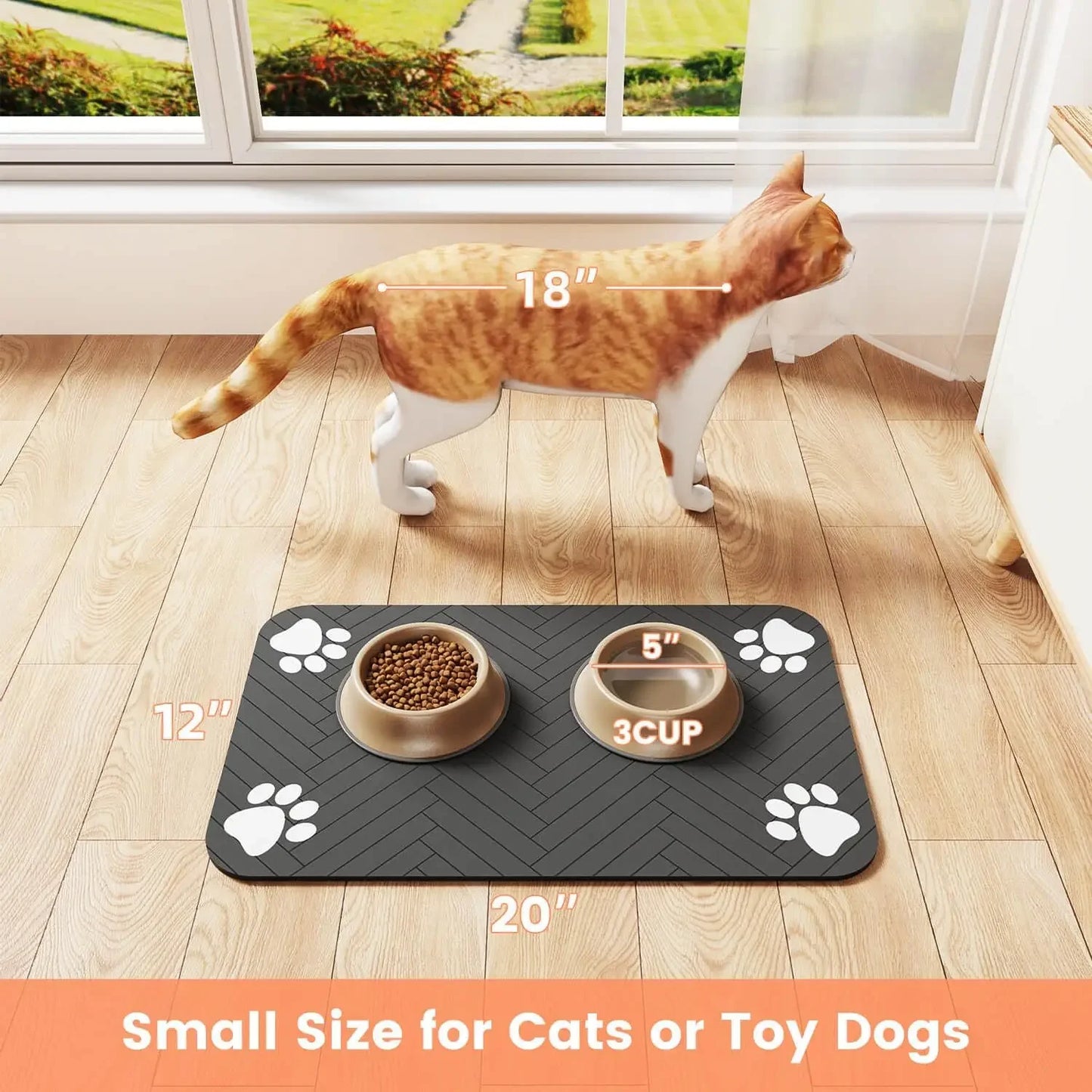 Absorbent Waterproof Pet Feeding Mat – Non-Slip, Quick-Dry, Mess-Free - The Pawfect Tails
