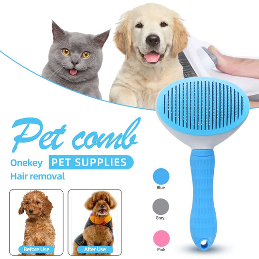 Effortless Grooming with the Automatic Hair Removal Pet Brush - The Pawfect Tails