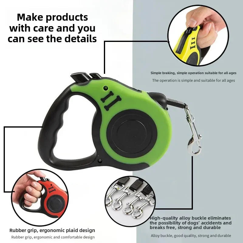 Retractable Dog Leash – Durable, Tangle-Free, and Easy Control - The Pawfect Tails