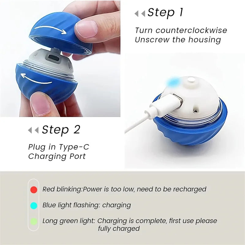 Smart Interactive Dog Ball – USB Rechargeable, Bouncing & Moving Fun - The Pawfect Tails